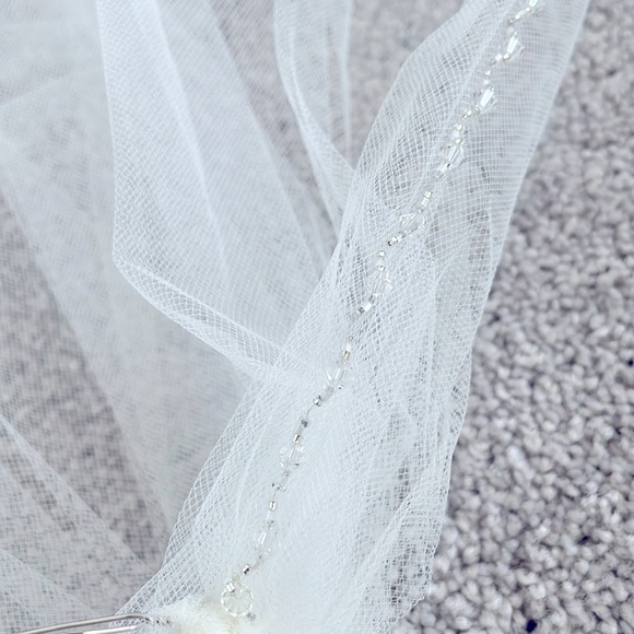 Beaded Cathedral Length Veil + Garment Bag - Picture 13 of 13